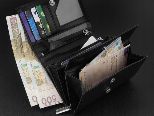 KOCHMANSKI portfel damski skórzany mały czarny na karty dokumenty pojemny na Arena.pl