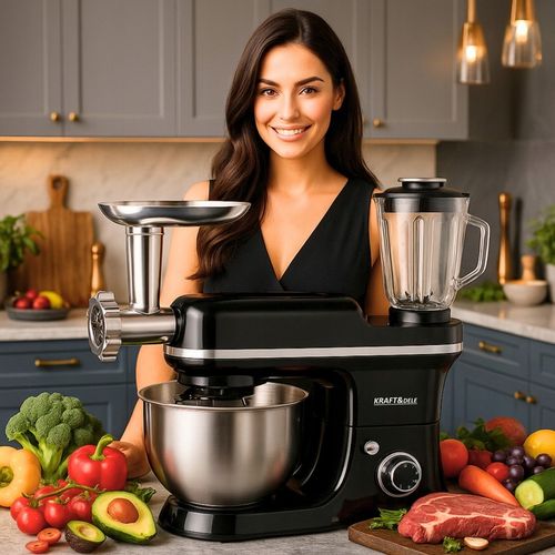 ROBOT PLANETARNY KUCHENNY MIKSER Z MISĄ BLENDER SZKLANY I MASZYNKA DO MIĘSA na Arena.pl