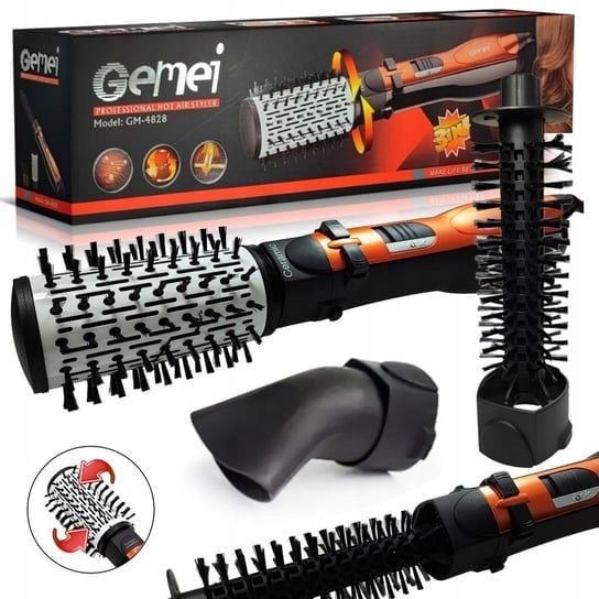 Suszarka Gemei Gm-4828 Rotacyjna Suszarko Szczotka Prostownica Lokówka 4W1 zdjęcie 1