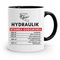 Kubek Czarny Prezent Dla Hydraulika Stawka Z Nadrukiem Ze Zdjęciem