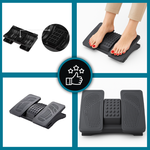 Podnóżek biurowy ergonomiczny niezależna regulacja pod biurko stopy masażer na Arena.pl