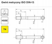 Gwintownik maszynowy M10 DIN-371C R40 (6H) HSSE TIN 800X FANAR (C2-513X01-0