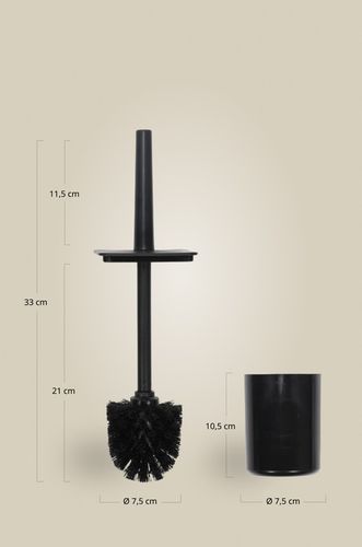 STOJAK NA PAPIER TOALETOWY CZARNY Z POJEMNIKIEM NA SZCZOTKĘ 2W1 na Arena.pl