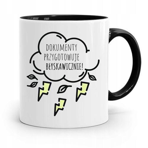 Kubek Czarny Prezent Dla Sekretarki Błyskawicznie Z Nadrukiem Ze Zdjęciem na Arena.pl