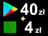 Karta Google Play 40 zł Kod Prepaid Android / Podarunkowa