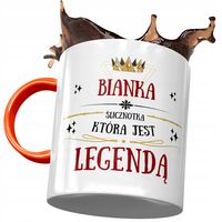Kubek Pomarańczowy Dla Bianki Żony Przyjaciółki Z Nadrukiem Ze Zdjęciem
