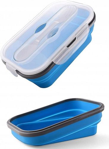 SKŁADANY SILIKONOWY LUNCH BOX 800ML DO SZKOŁY POJEMNIK NA ŻYWNOŚĆ na Arena.pl