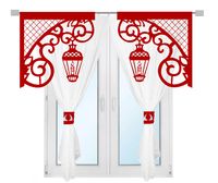 R14cz Firana nowoczesna ŚWIĘTA Boże Narodzenie panel Latarenka 300x150