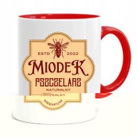Kubek Czerwony Pszczelarza Miodek Prezent Z Nadrukiem Ze Zdjęciem