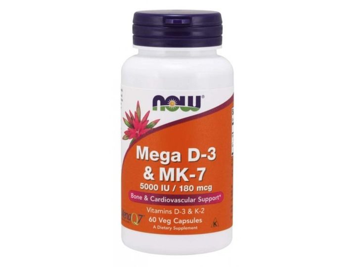 Now Foods Witamina D3 4000 IU & K2 MK-7 180 µg 60 kaps Mózg Serce Kości zdjęcie 2