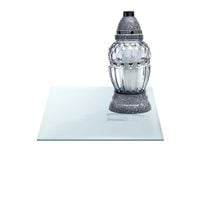 SZKLANA PODSTAWKA POD ZNICZE z LUSTRA 569g 35x35cm