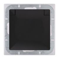 PERŁA GNIAZDO POJEDYNCZE P/T Z/U IP44 KLAPKA CZARNY M. - E+9001518