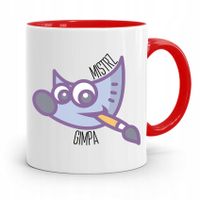 Kubek Czerwony Prezent Dla Grafika Mistrz Gimpa Z Nadrukiem Ze Zdjęciem