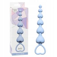 Sonda analna silikonowa z kulkami w kształcie serc, gładka. Penetracja