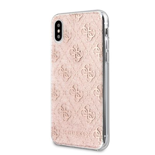 Guess 4G Peony Solid Glitter - Etui iPhone Xs / X (różowy) na Arena.pl