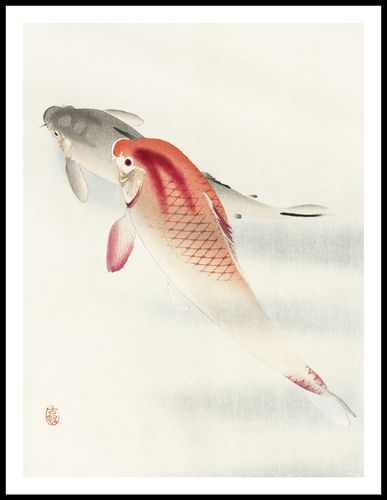 Plakat 60x80cm Two Carp, Koson Japoński Vintage do Salonu na Arena.pl
