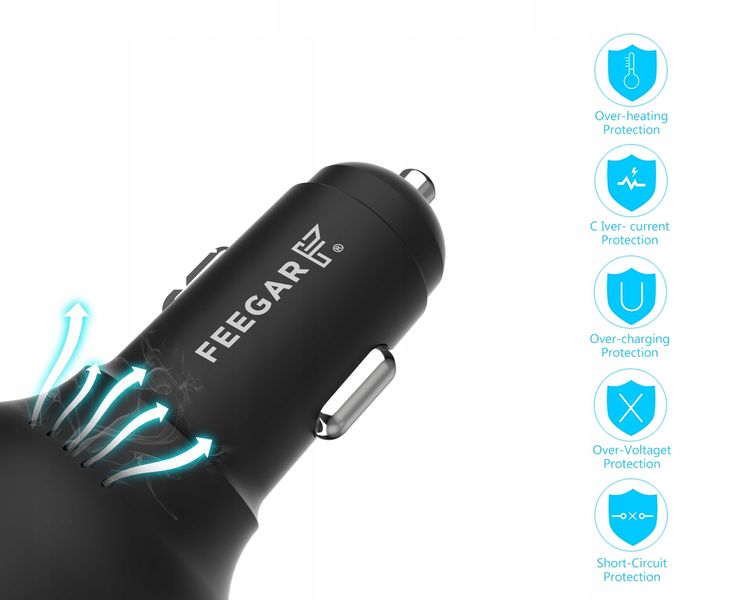 Feegar Ładowarka Samochodowa Usb 66W Iphone Huawei zdjęcie 3