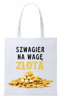 Torba Biała Eco Shopper Dla Szwagra Prezent Z Nadrukiem Ze Zdjęciem
