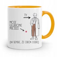 Kubek Żółty Dla Chłopaka Moje Ulubione Miejsce Z Nadrukiem Ze Zdjęciem