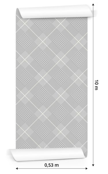 Tapeta Stylowa Szara Krata zdjęcie 3