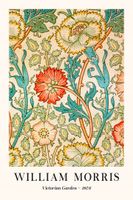 2 x Plakat 90x60 William Morris czerwony pomarańczowy kwiat zmysłowe kolory