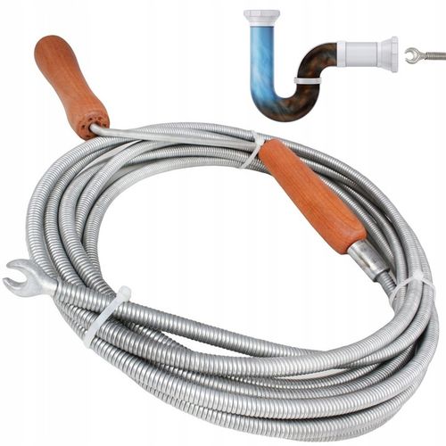 SPIRALA KANALIZACYJNA 5 m RUR ŻMIJKA KANALIZACYJNA DO PRZETYKANIA RURY WĄŻ na Arena.pl