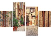 120CM 80CM ZEGAR 4 ELEM STARA ALEJKA TOSKANII OBRAZ ŚCIENNY