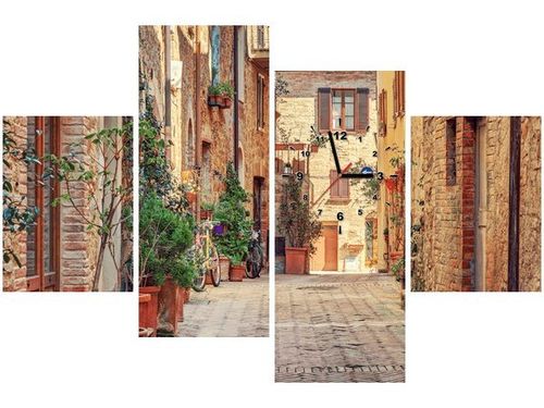 120CM 80CM ZEGAR 4 ELEM STARA ALEJKA TOSKANII OBRAZ ŚCIENNY na Arena.pl