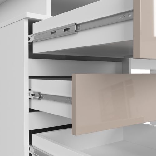 Biurko CLP 135 cm - białe-cappuccino połysk - wolnostojące na Arena.pl