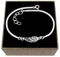 BRANSOLETKA SREBRNA CELEBRYTKA SKRZYDŁO ANIOŁA ZE SREBRA PRÓBY 925 B76