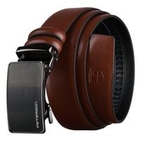 pasek męski z automatyczną klamrą wykonany ze skóry naturalnej