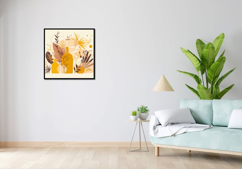 Plakat 70x70cm Złote Rośliny zdjęcie 4