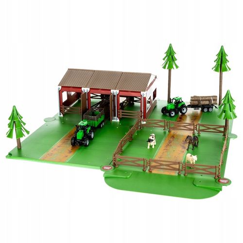 Traktor z Przyczepą Zestaw Dla Dzieci Farma Gospodarstwo Zwierzęta Stodoła na Arena.pl