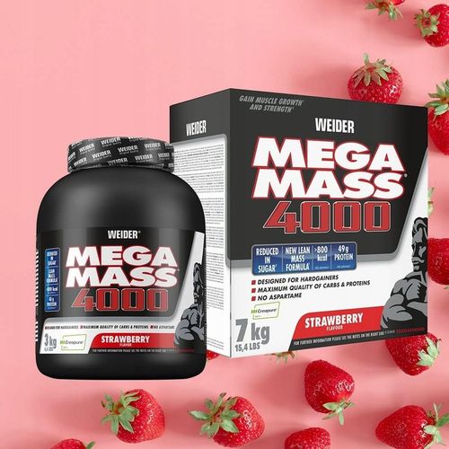 Weider Mega Mass 4000 4 kg - Truskawka | Mass Gainer na Arena.pl