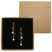 Kolczyki wiszące z perłami naturalnymi na ślub prezent eleganckie HANDMADE