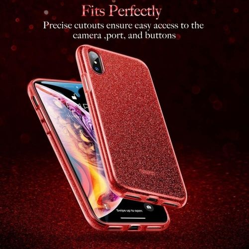 Etui Xiaomi Redmi 8A Brokat Glitter Czerwone na Arena.pl