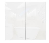 Szafka łazienkowa 70 x 60 cm / biała / biały połysk / wisząca / do łazienki