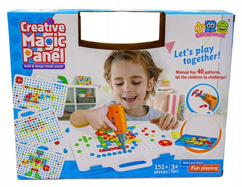 WKRĘTARKA ZESTAW KONSTRUKCYJNY dla dzieci ŚRUBKI 3D Kolorowe klocki Kuferek na Arena.pl