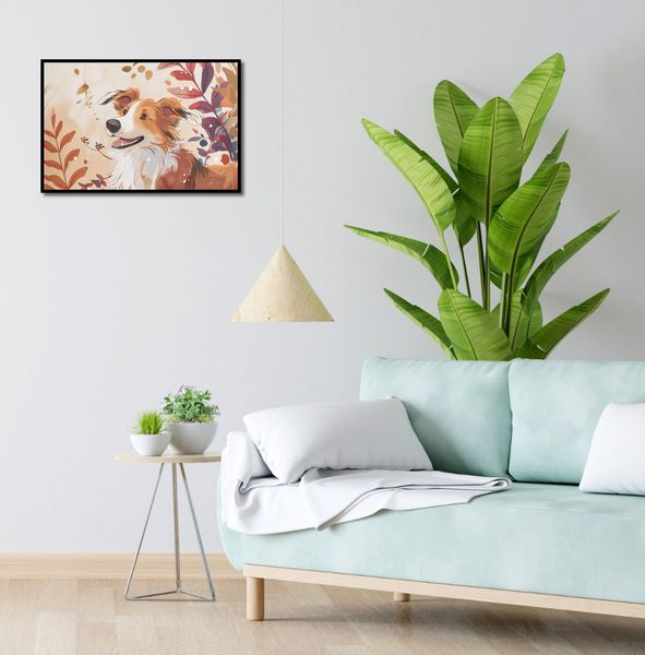 Plakat 60x40cm Collie Jesienną Porą zdjęcie 4