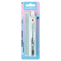 zestaw cyrkiel metalowy + linijka pastel blue starpak 561876