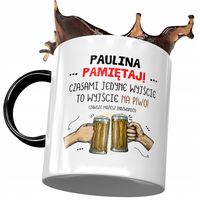 Kubek Czarny Dla Pauliny Żony Koleżanki Na Prezent Z Nadrukiem Ze Zdjęciem