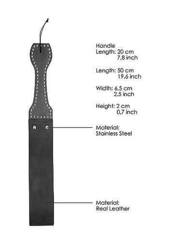 wooden handle belt whip slapper leather - black na Arena.pl