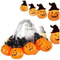 GIRLANDA LAMPKI DYNIE ŚWIECĄCE 10 LED WISZĄCE DEKORACJA NA HALLOWEEN 150 CM