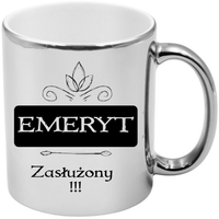 KUBEK SREBRNY PREZENT DLA EMERYTA EMERYTKI POŻEGNANIE W PRACY URODZINY