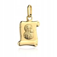 Medalik złoty 585 Matka Boska Częstochowska papirus