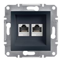 Asfora gniazdo komputerowe RJ45 2x kat.6 UTP bez ramki antracyt EPH4800171