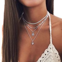 NASZYJNIK CHOKER CELEBRYTKA DŁUGA BOHO SREBRNY 29