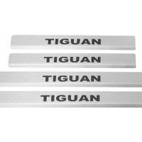 Listwa progowa VOLKSWAGEN TIGUAN MK2 Stal nierdzewna 304 mat z czarnymi lit