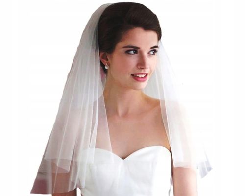 Długi Welon ślubny biały podwójny na ślub lamówka  W7 na Arena.pl