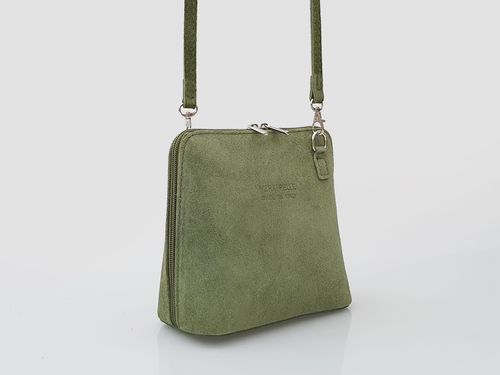 VERA PELLE torebka damska zamszowa listonoszka z paskiem V452 pomarańczowa na Arena.pl